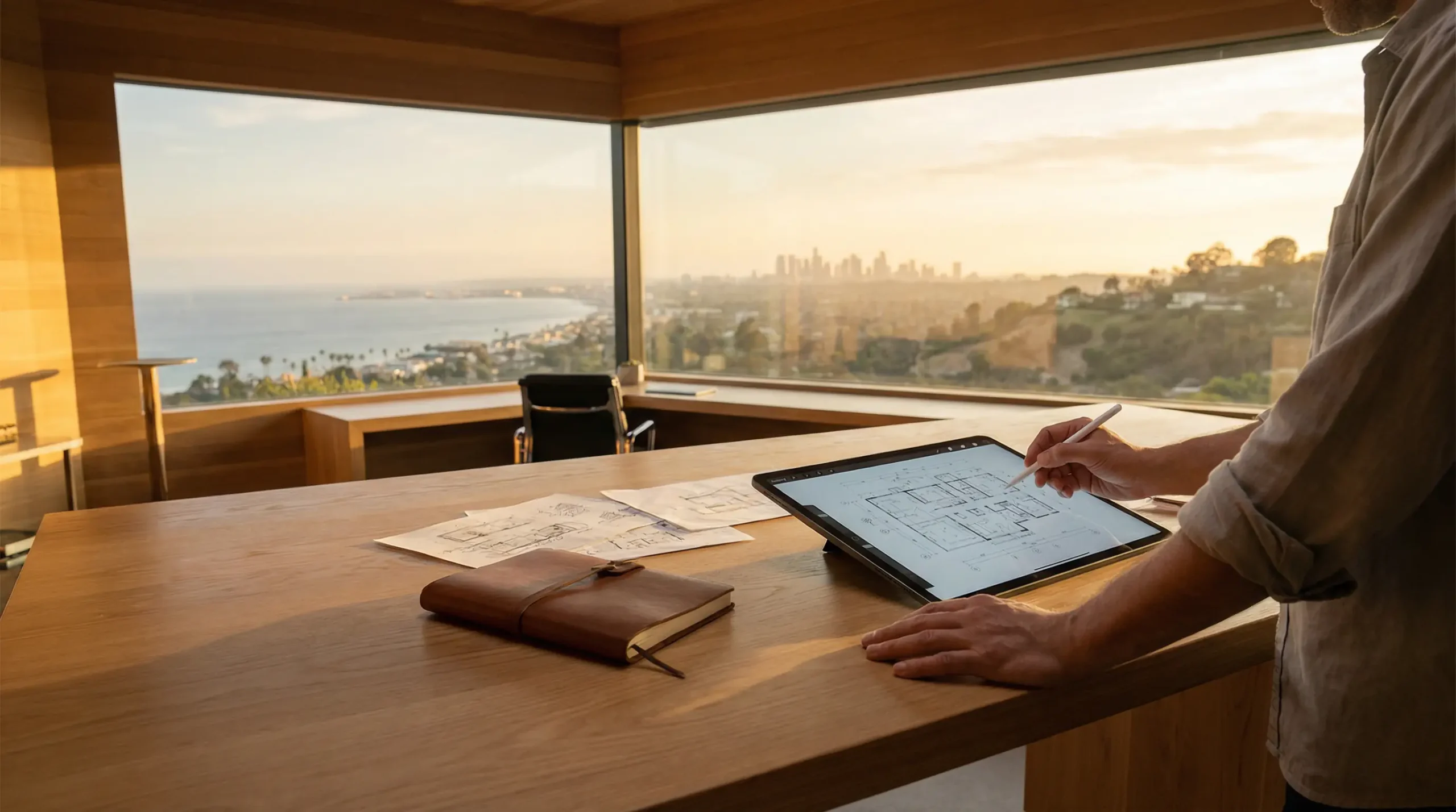 Planificador abierto sobre un escritorio con un balón de fútbol americano y un bolígrafo al lado